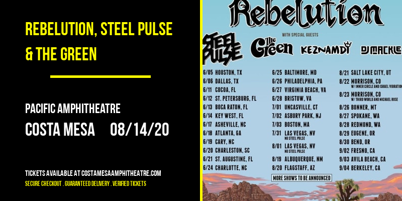 Rebelution, Steel Pulse & The Green at Pacific Amphitheatre tickets Rebelution, Steel Pulse & The Green at Pacific Amphitheatre
