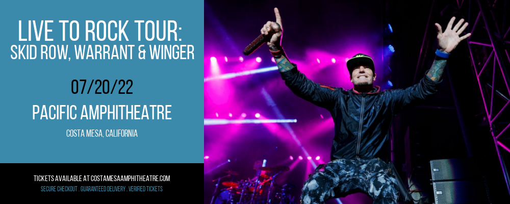 Live To Rock Tour: Skid Row, Warrant & Winger at Pacific Amphitheatre tickets Live To Rock Tour: Skid Row, Warrant & Winger at Pacific Amphitheatre